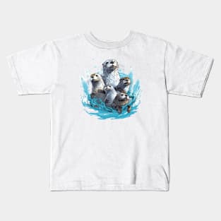 Otters family Kids T-Shirt